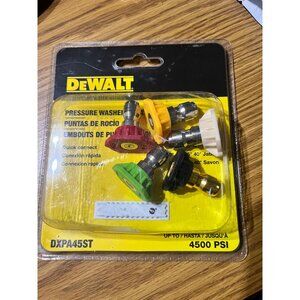 DeWalt Pressure Washer Spray Tips Set 4500 PSI Quick Connect 0° 15° 25° 40° Soap